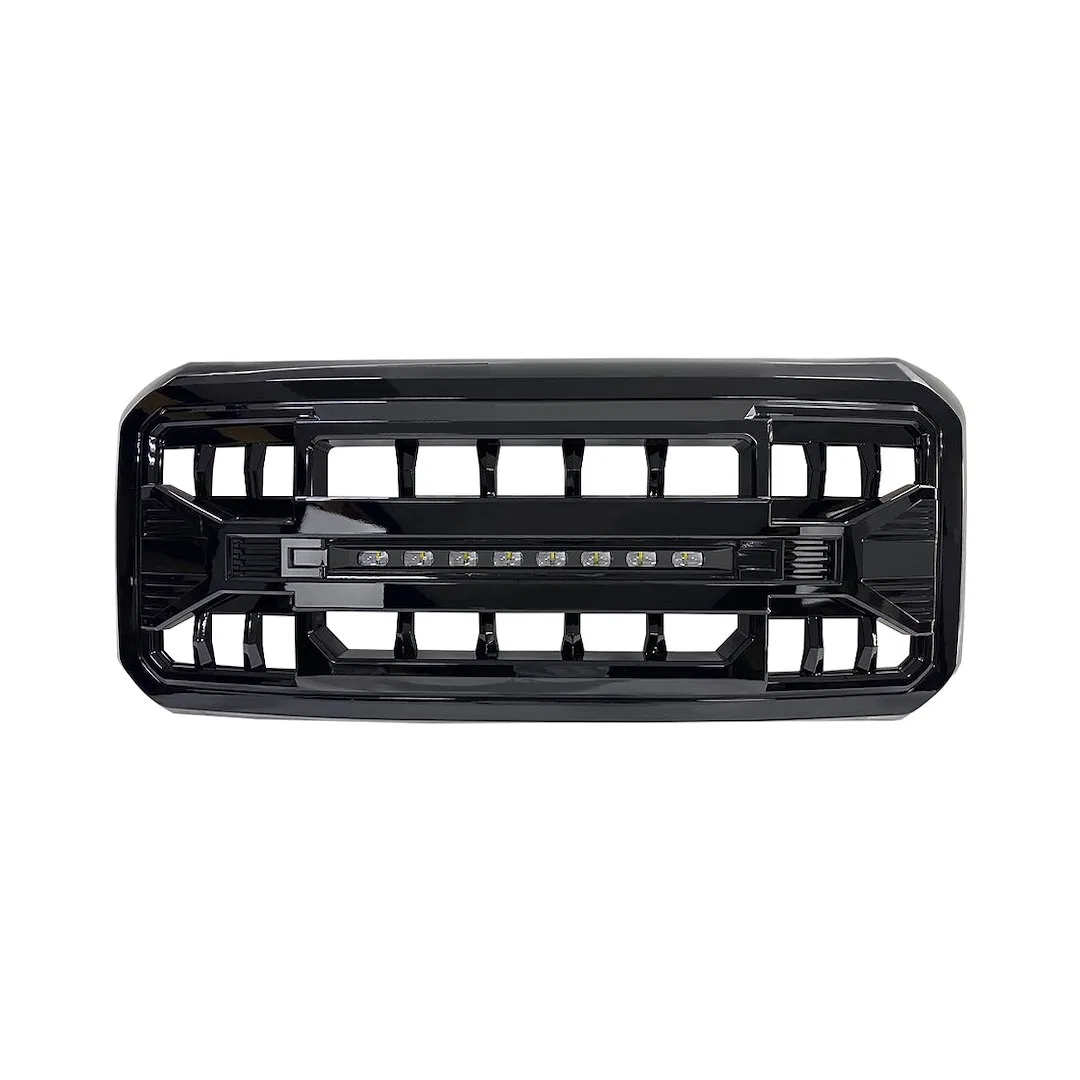 AMFMFA00118 – AMERICAN MOD Grille, Bar Style With Light Cutout Gloss Black ABS Plastic With Super Bright LED Light Ba...